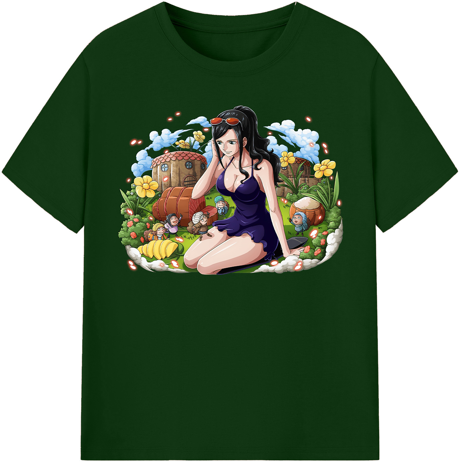 ワンピース ニコ・ロビン ONE PIECE Nico Robin 綿100％半袖Tシャツ（フロントプリント）